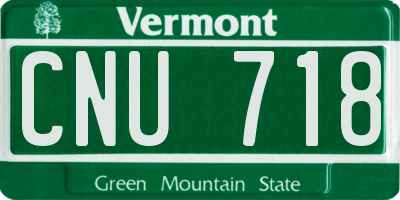 VT license plate CNU718