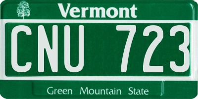 VT license plate CNU723