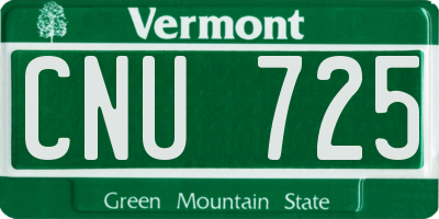 VT license plate CNU725