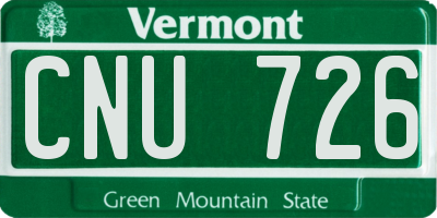 VT license plate CNU726