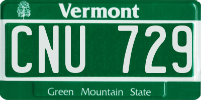 VT license plate CNU729