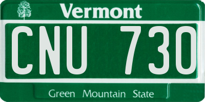 VT license plate CNU730