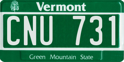 VT license plate CNU731