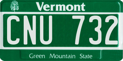 VT license plate CNU732