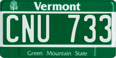 VT license plate CNU733