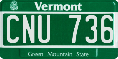VT license plate CNU736