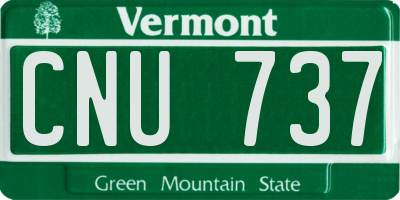 VT license plate CNU737