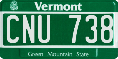 VT license plate CNU738