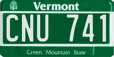 VT license plate CNU741