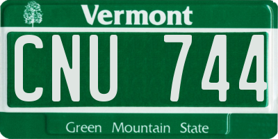 VT license plate CNU744