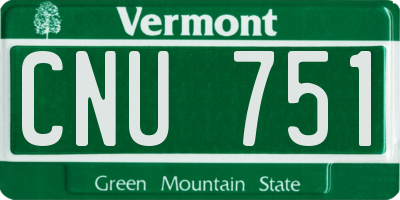VT license plate CNU751