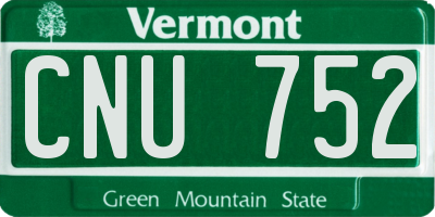 VT license plate CNU752