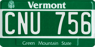 VT license plate CNU756