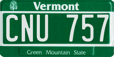 VT license plate CNU757
