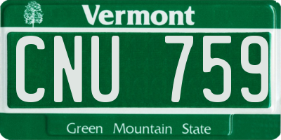 VT license plate CNU759