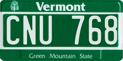 VT license plate CNU768