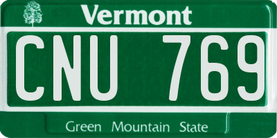 VT license plate CNU769