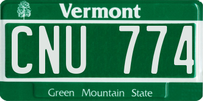 VT license plate CNU774