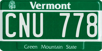 VT license plate CNU778