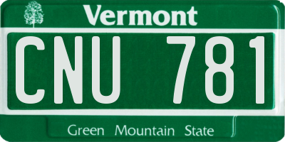 VT license plate CNU781