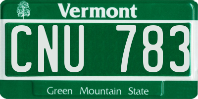 VT license plate CNU783