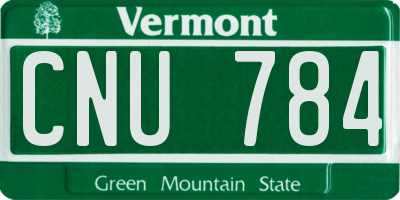 VT license plate CNU784