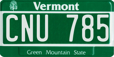 VT license plate CNU785
