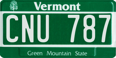 VT license plate CNU787