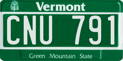VT license plate CNU791