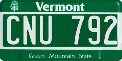 VT license plate CNU792