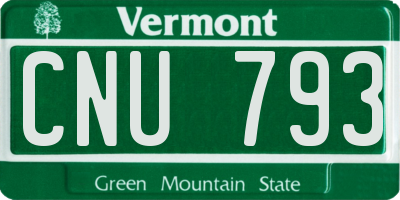 VT license plate CNU793