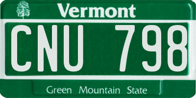 VT license plate CNU798