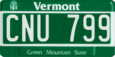 VT license plate CNU799