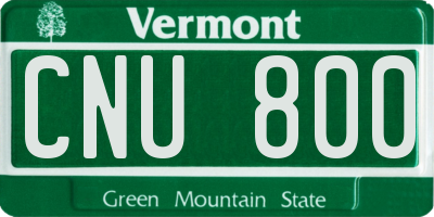 VT license plate CNU800