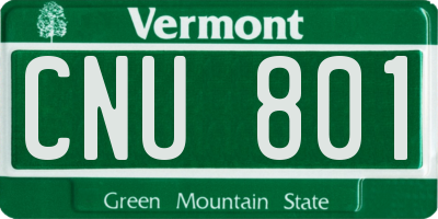 VT license plate CNU801