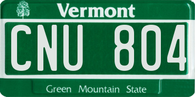 VT license plate CNU804