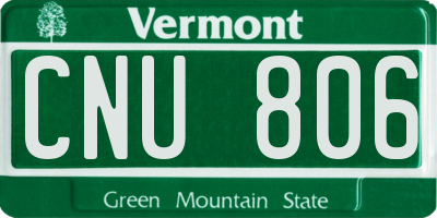 VT license plate CNU806