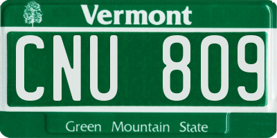 VT license plate CNU809
