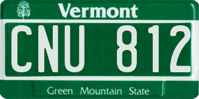 VT license plate CNU812
