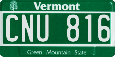 VT license plate CNU816