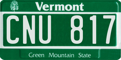 VT license plate CNU817
