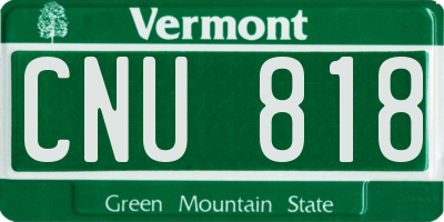 VT license plate CNU818