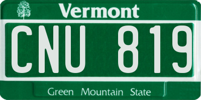 VT license plate CNU819