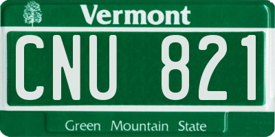 VT license plate CNU821