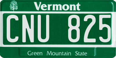 VT license plate CNU825