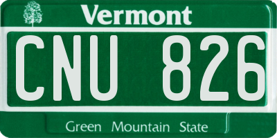 VT license plate CNU826