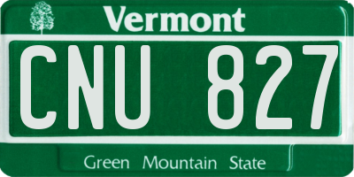VT license plate CNU827