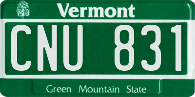 VT license plate CNU831