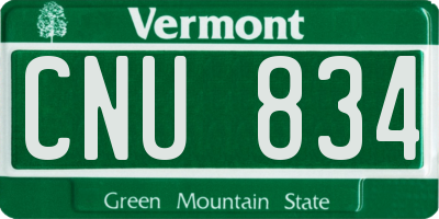 VT license plate CNU834