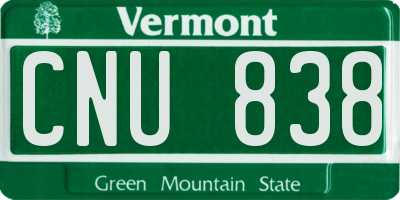 VT license plate CNU838